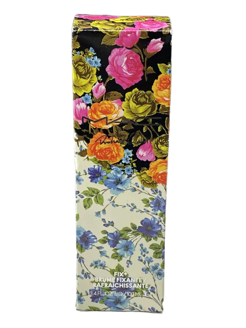 A vibrant fabric strip with colorful floral patterns.