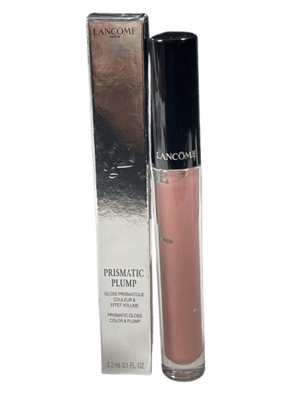Lancôme lip gloss with silver packaging and pinkish shade.