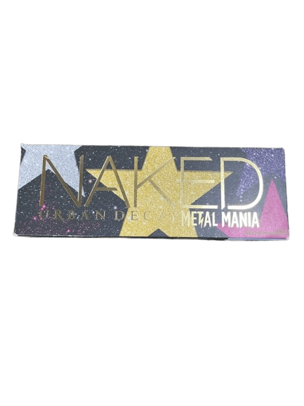 A rectangular eyeshadow palette with a star design and the word 'NAKED'.