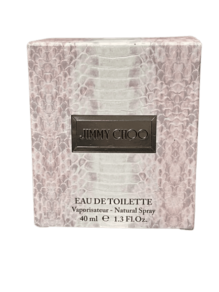 A boxed bottle of Jimmy Choo Eau de Toilette for women.